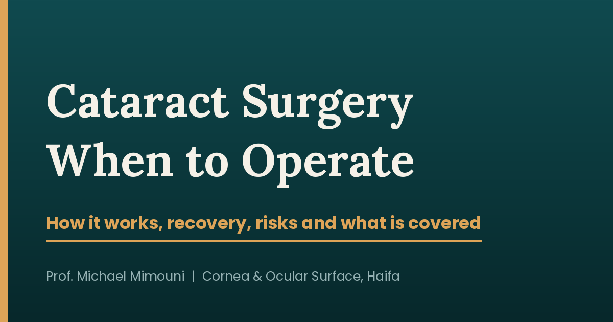 Recovery after cataract surgery – what to expect, day by day